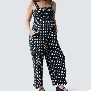 Smocked Bodice Maternity Jumpsuit